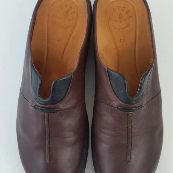 Murtosa Shoes Mutosa Womens Brown Leather Mules Sz 85 Porutgal